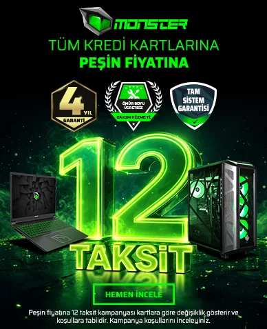 monsterdan peşin fiyatına 12 taksit